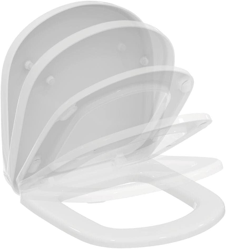 White D-Shape Toilet Seat Soft Close Quick Release Scratch-Resistant
