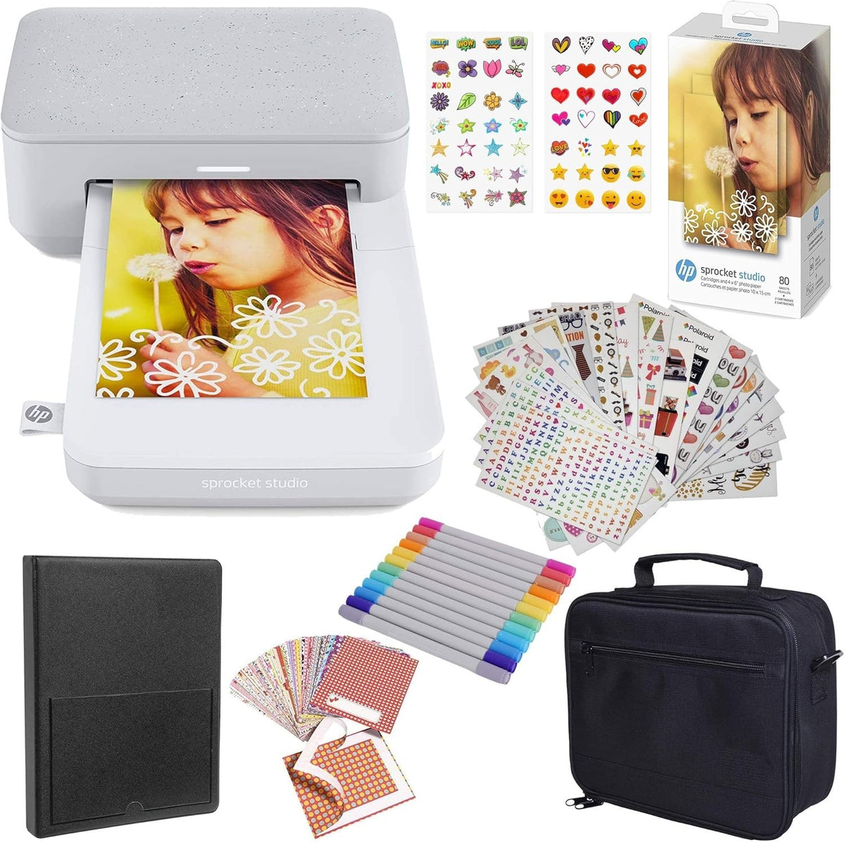 White 4x6 Instant Photo Printer Portable Dye Sublimation Bluetooth