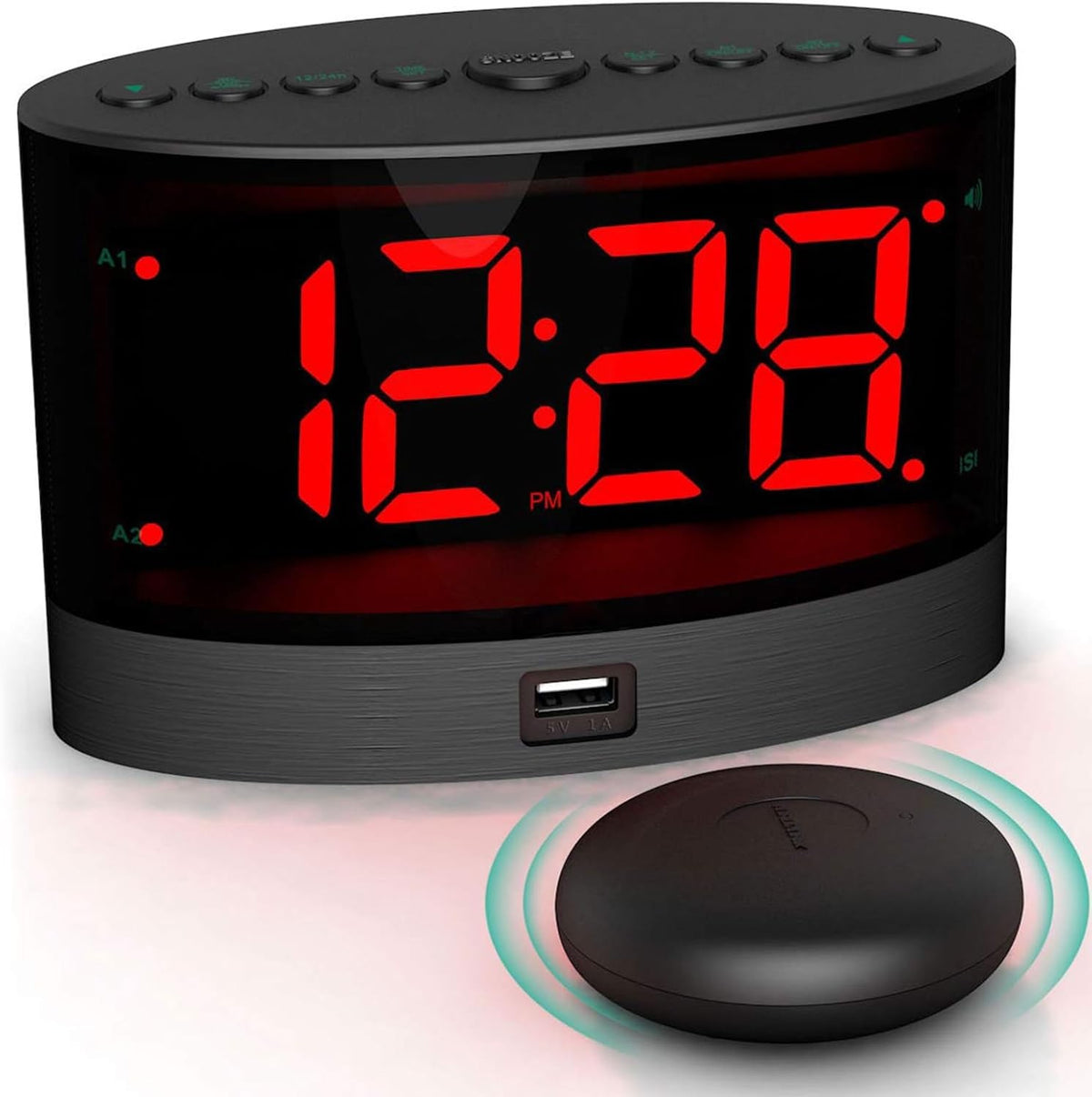 Extra Loud Alarm Clock Bed Shaker Vibrating Dual Alarm for Heavy Sleepers
