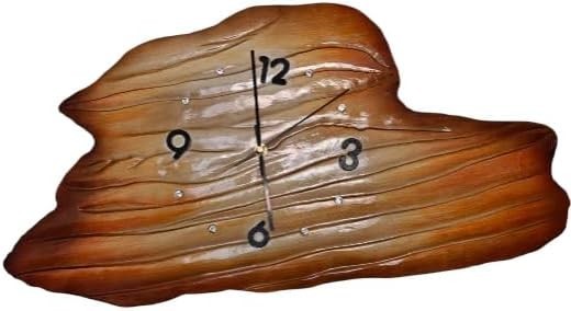 Hand-Carved Wooden Wall Clock 60x40cm Silent Quartz Rustic Home Decor