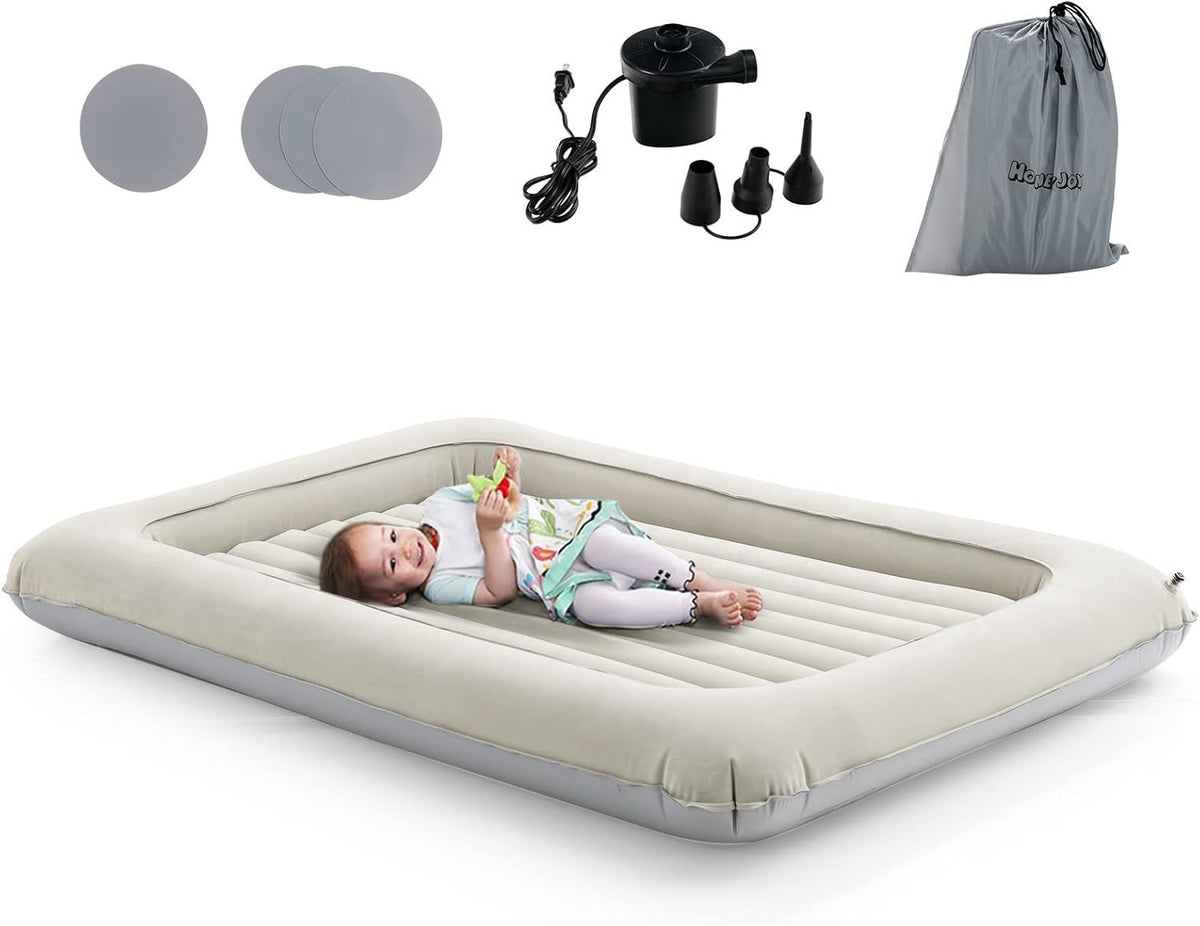 Inflatable Toddler Travel Bed with Safety Rails Kids Air Mattress