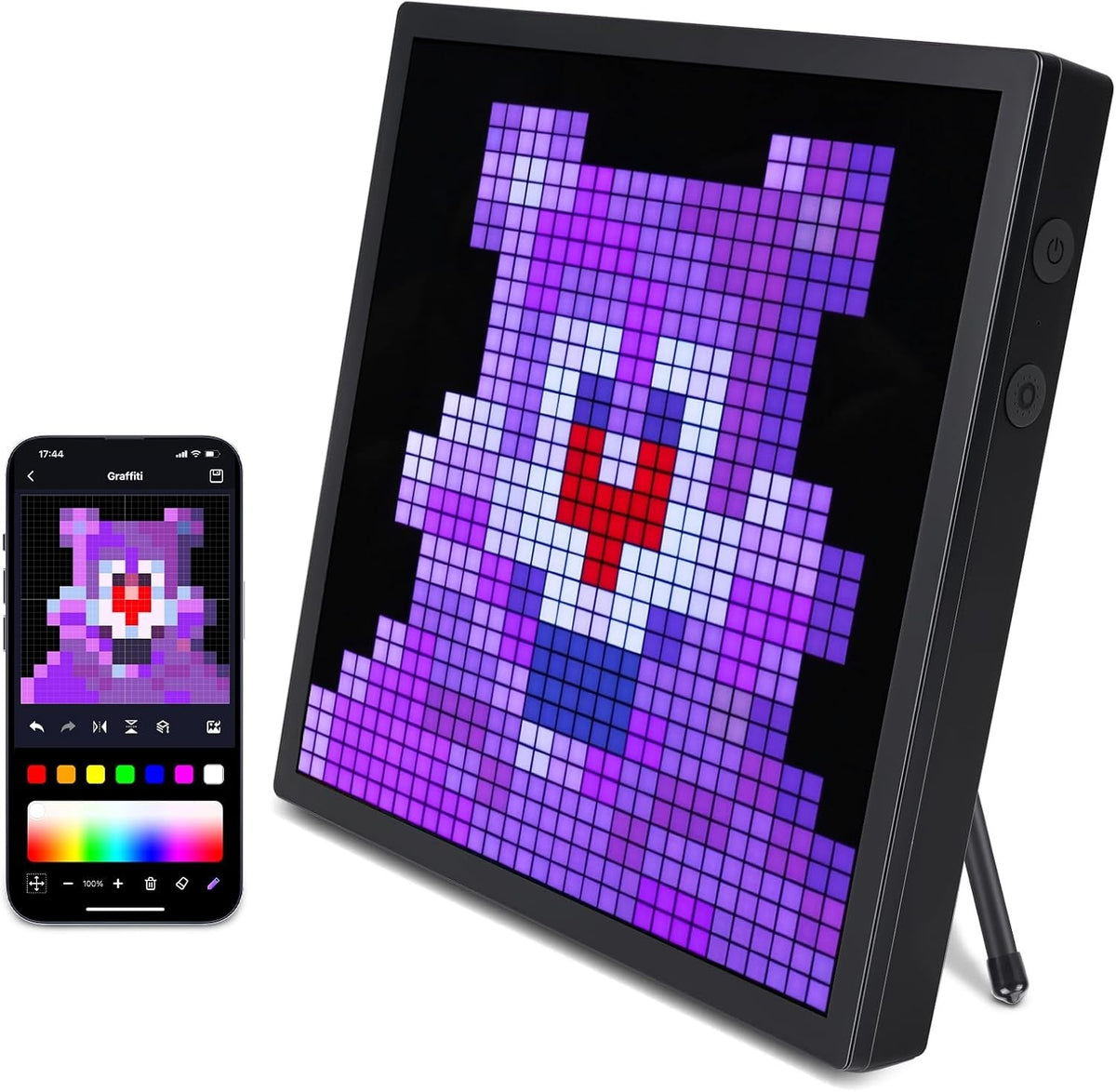 Pixel Art LED Alarm Clock RGB Display Bluetooth App Control Multicolour