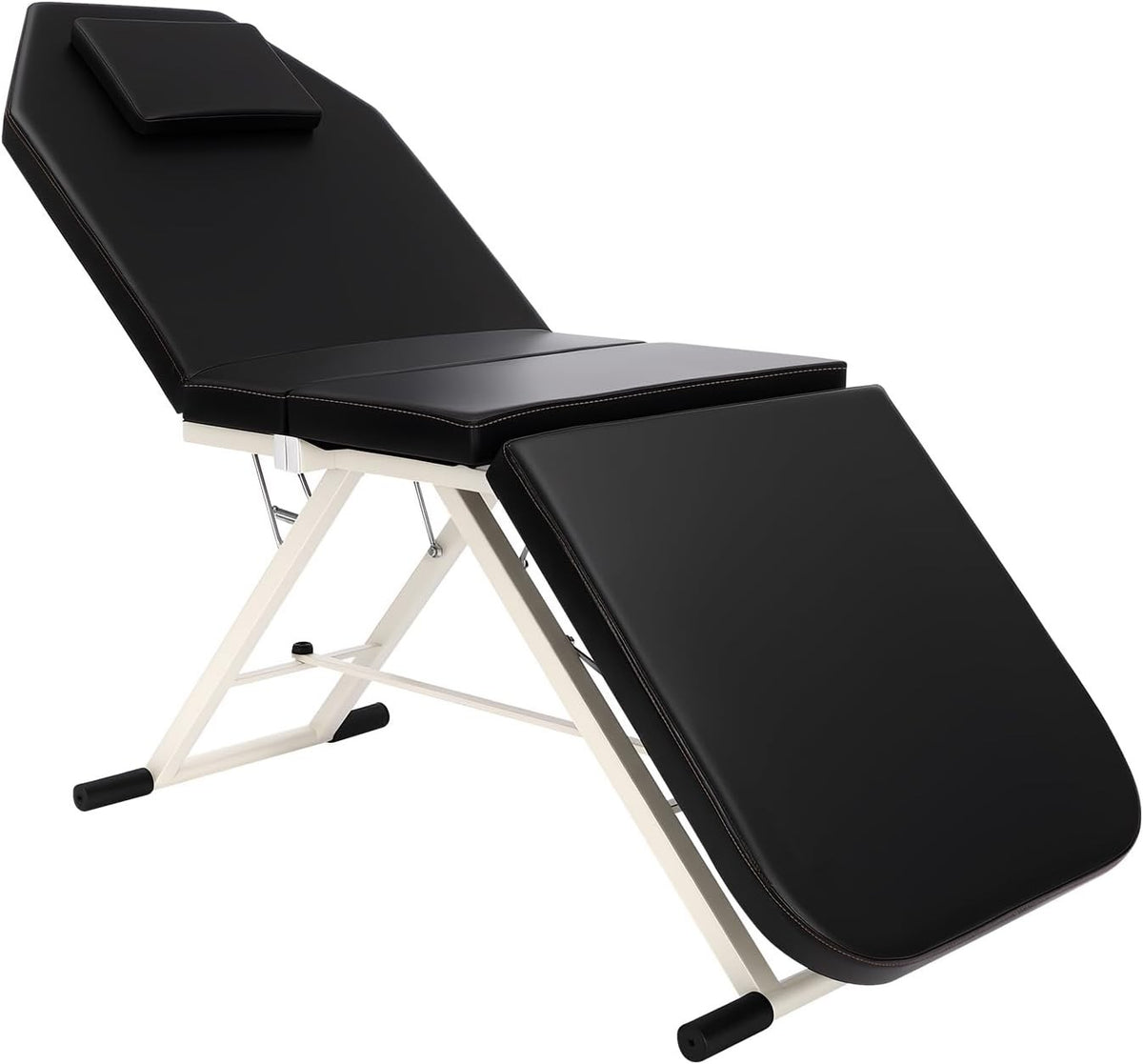Foldable 3-Section Portable Massage Table Beauty Spa Bed Black 60cm Width