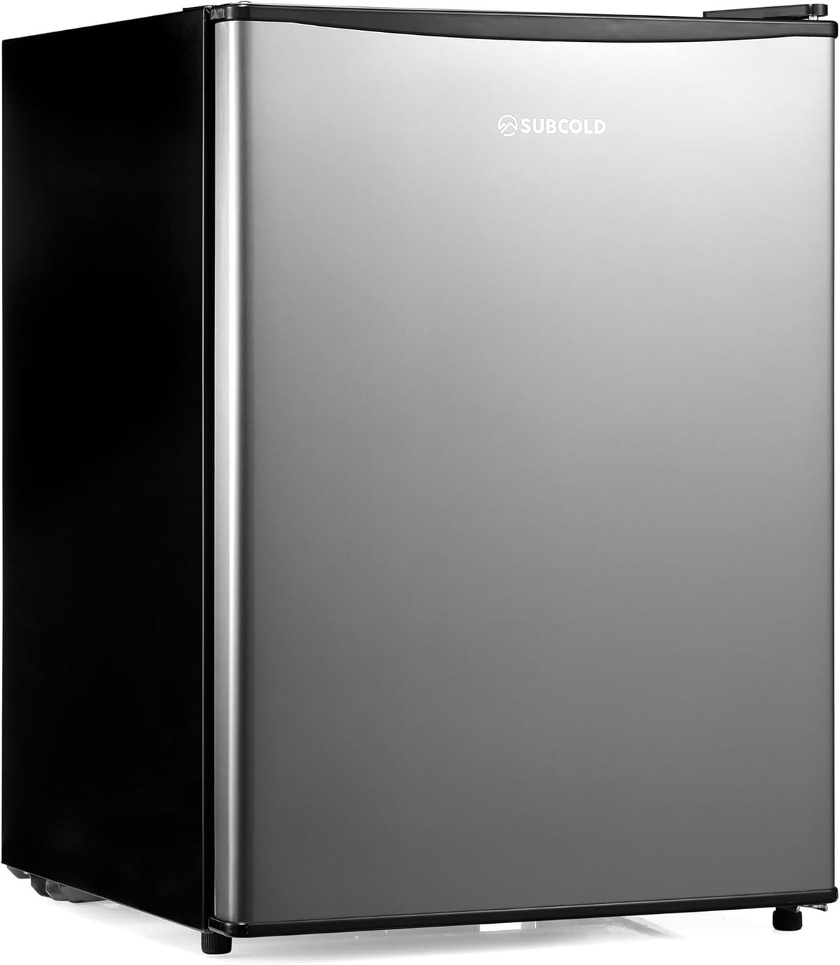 54L Mini Fridge Beer & Drink Cooler LED Stainless Steel Countertop
