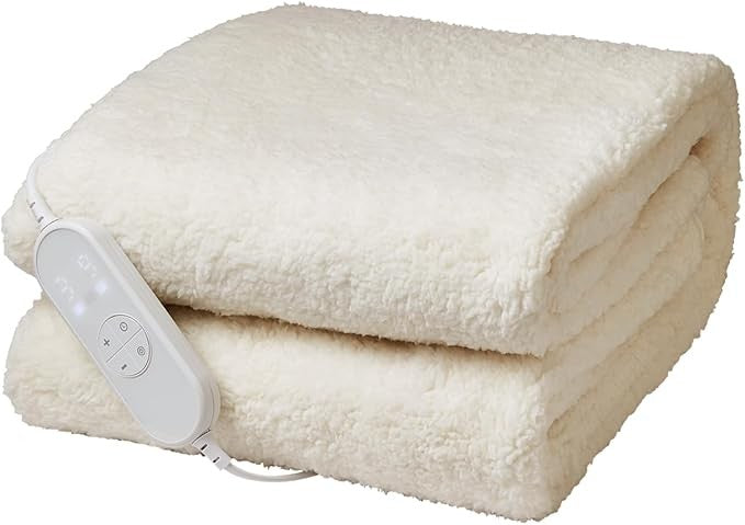 Electric Heated Under Blanket Single Teddy Fleece 9 Heat Timer Washable