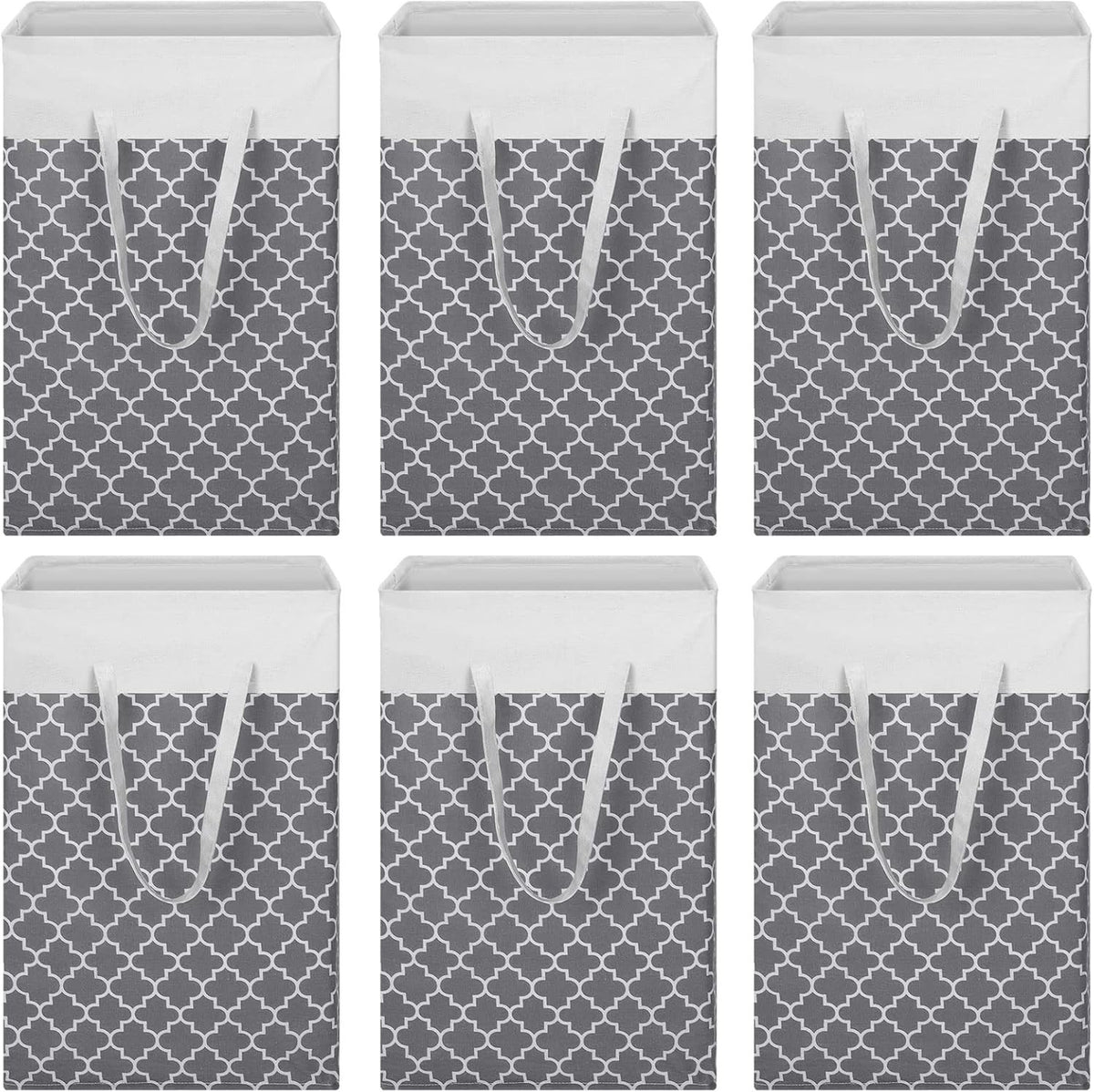 6pcs Foldable Laundry Hampers Waterproof Baskets with Handles for Bedroom Toy