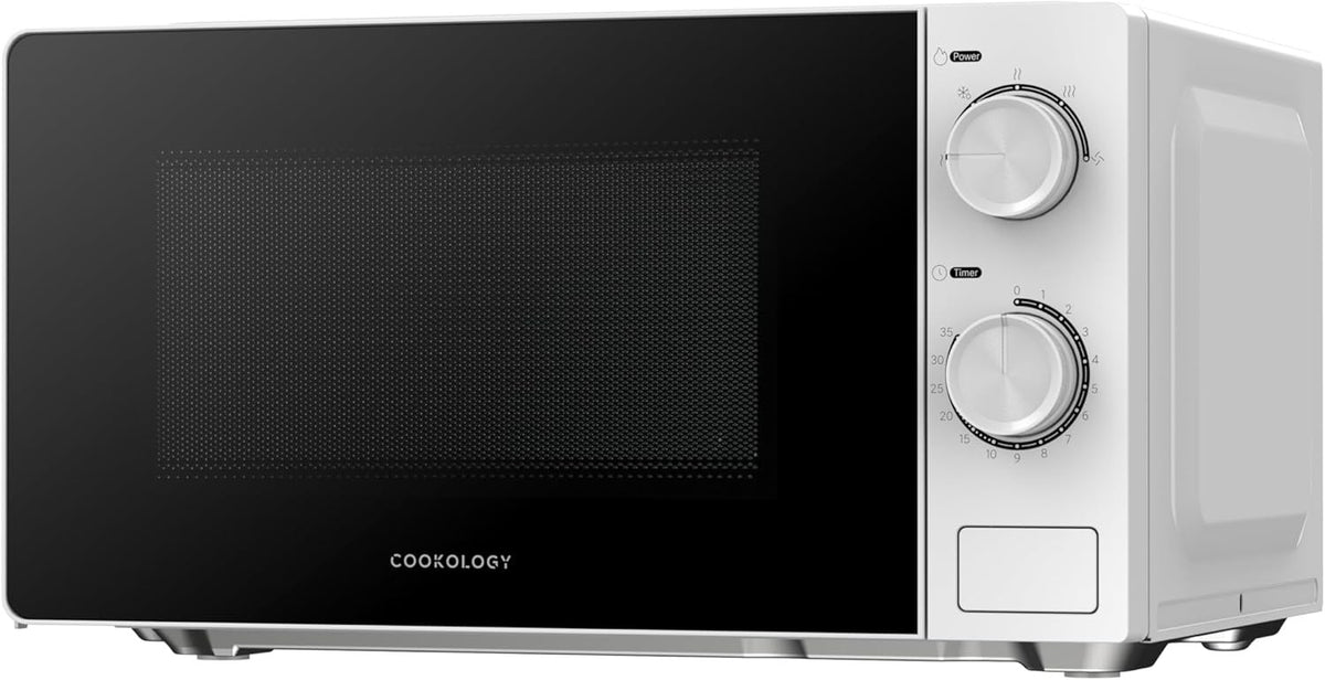 20L Freestanding Microwave 700W 5 Power Modes Quick Defrost White