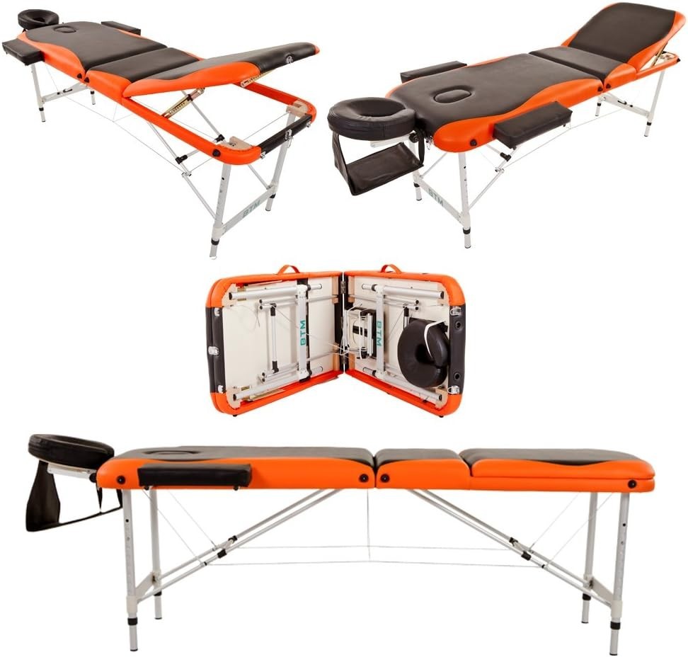 Portable Folding Massage Therapy Table Aluminum Frame Adjustable Height Bed