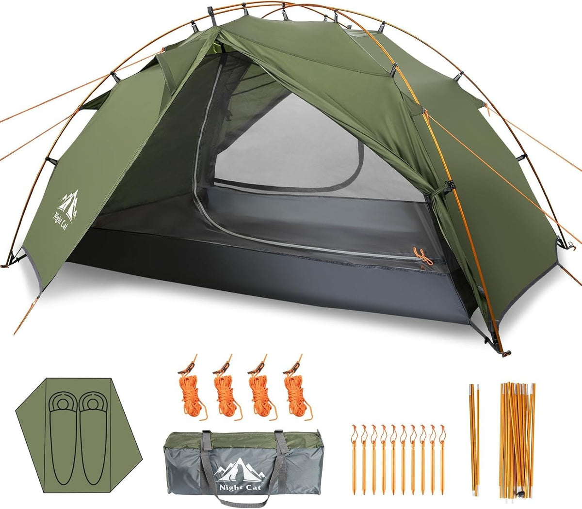 Waterproof 2 Person Camping Tent Lightweight Backpacking Easy Setup Hiking