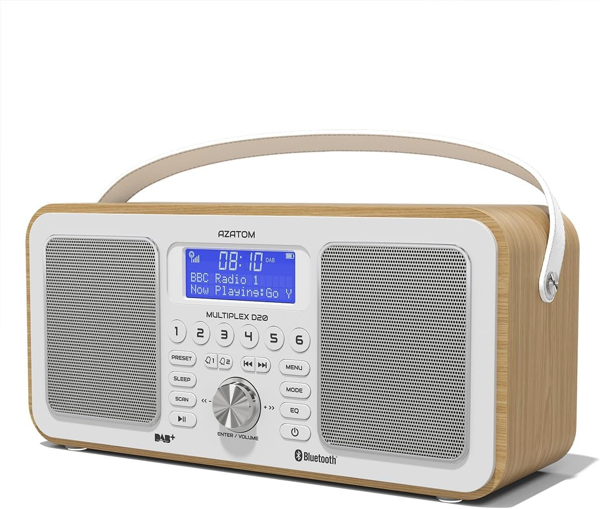 DAB DAB+ FM Portable Digital Radio Bluetooth Rechargeable Dual Alarm