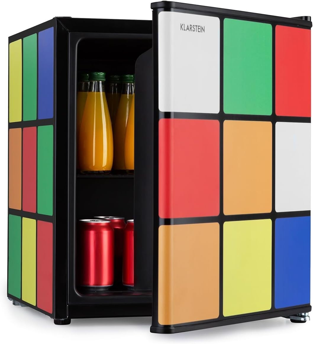 Mini Fridge 48L Compact Drinks Cooler Black Multicolor Thermoelectric