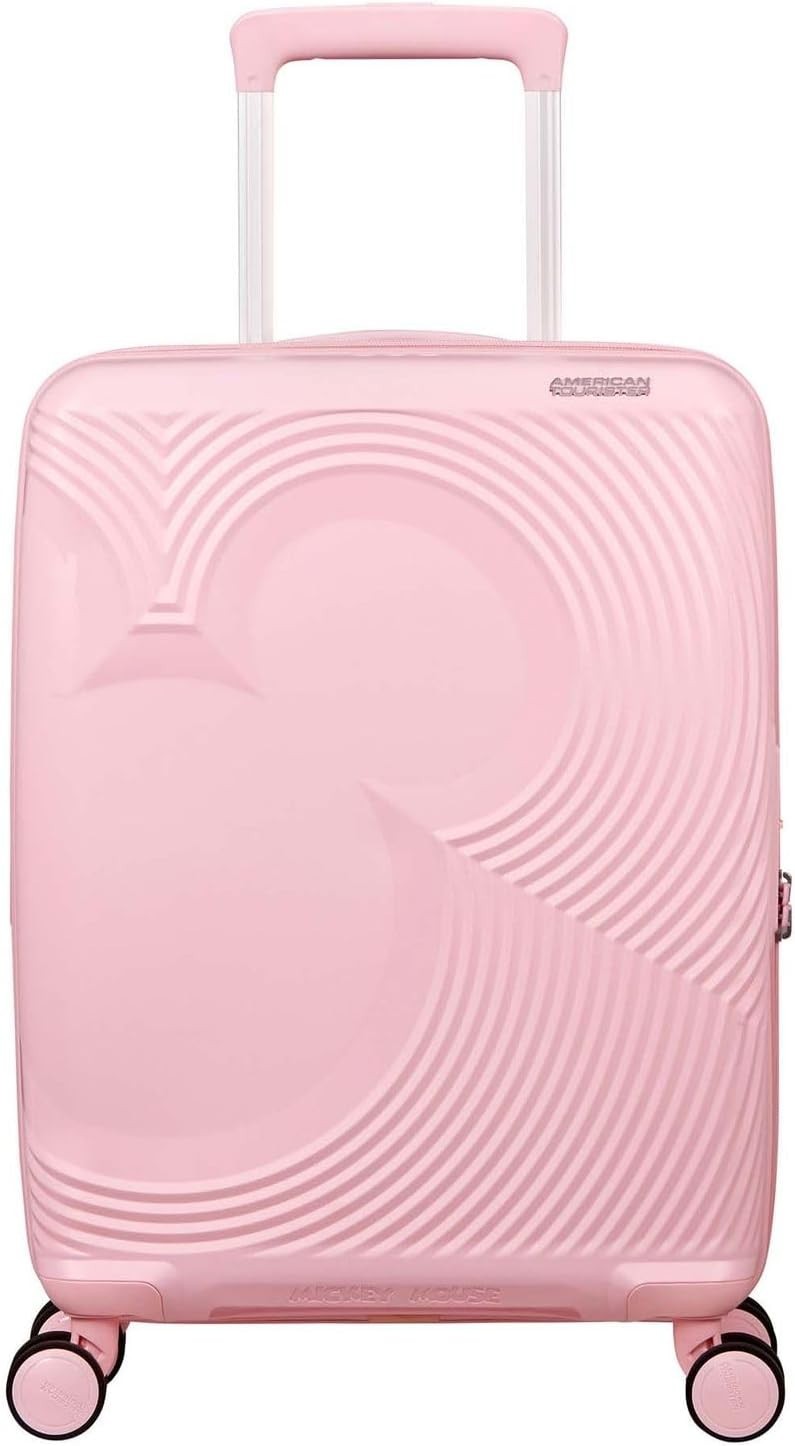 Cabin Hard Shell Suitcase Expandable 55cm TSA Lock Spinner Pink