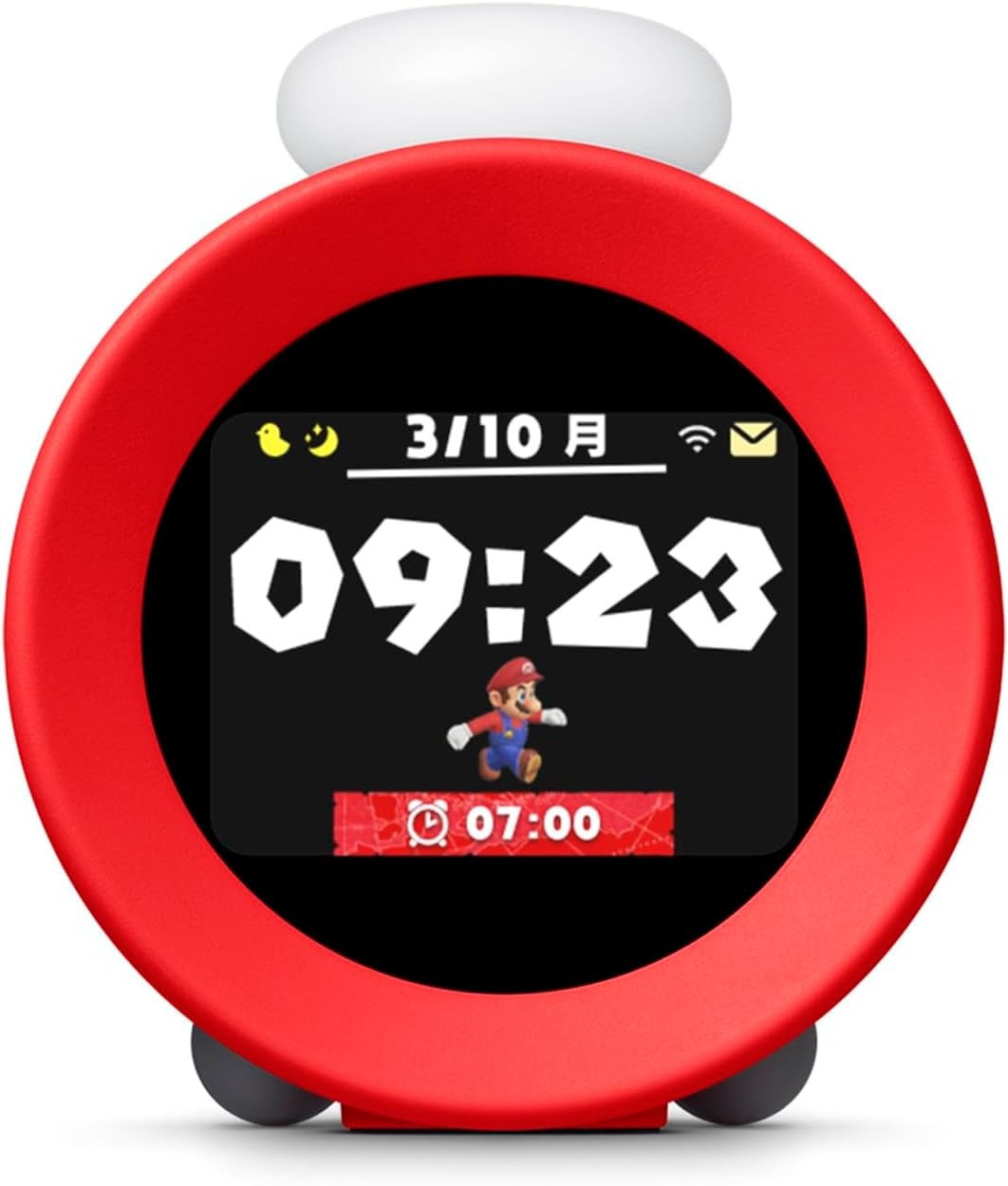 Red Digital Sound Alarm Clock Gaming Style Small Desk Bedside Clock