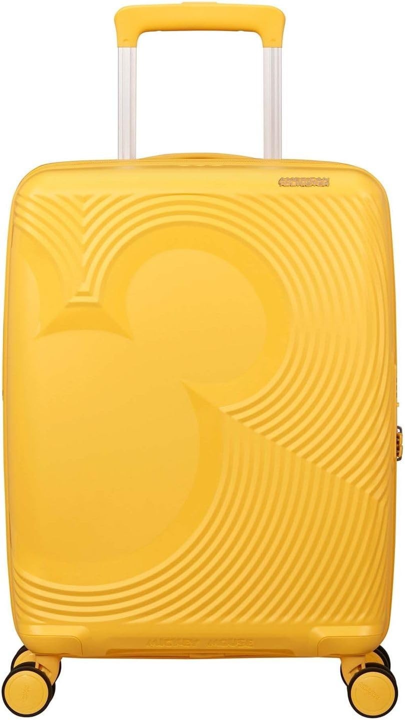 Cabin Hard Shell Suitcase Expandable 55cm TSA Lock Spinner Yellow