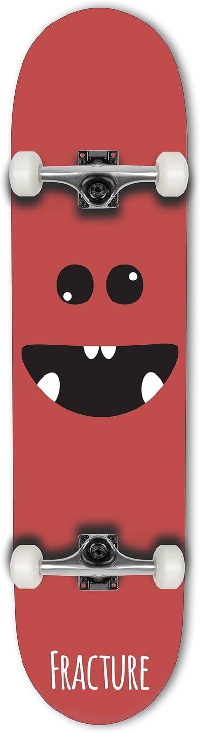 Red 8" Maple Skateboard with Smooth 54mm Wheels for Beginners