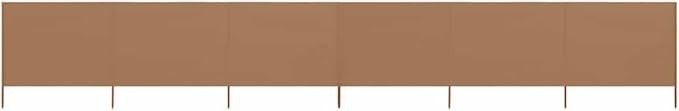 Taupe 6-Panel Wind Screen 800x120cm Garden Patio Privacy Shade Outdoor Awning