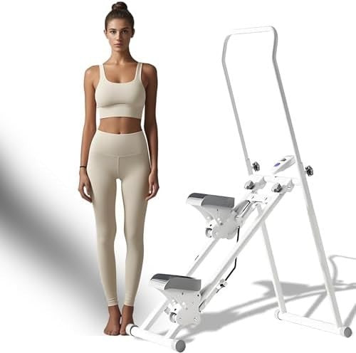 Vertical Climber Foldable Stair Stepper LCD Display Adjustable Incline Home