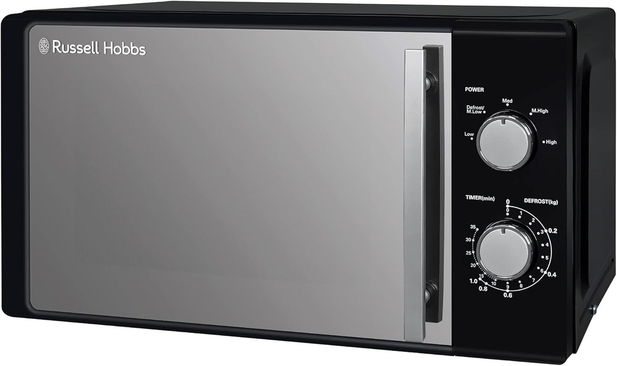 Black 20L Solo Manual Microwave 800W 5 Power Levels Timer