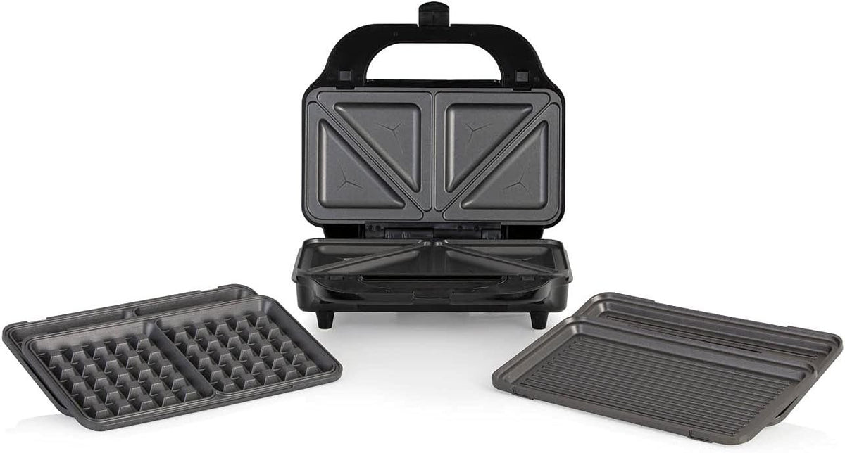 3-in-1 Deep Fill Sandwich & Waffle Maker 900W Non-Stick Plates