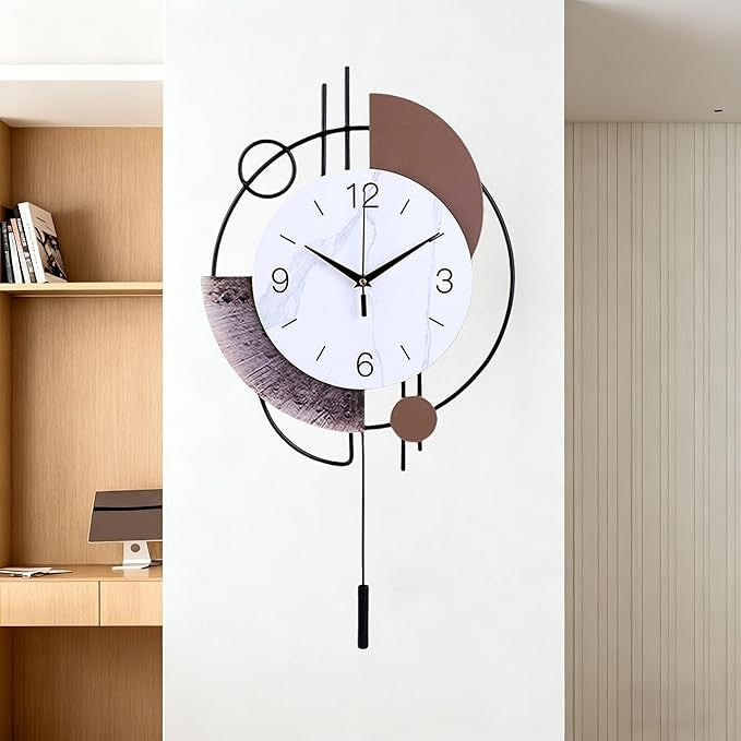 Large Modern Silent Wall Clock 55cm Luxury Metal Hanging Decor Living Room