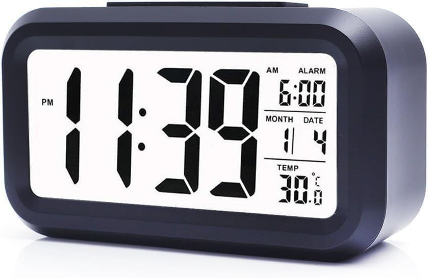 Kids Digital Alarm Clock Temperature Display Loud Snooze 12/24H Battery