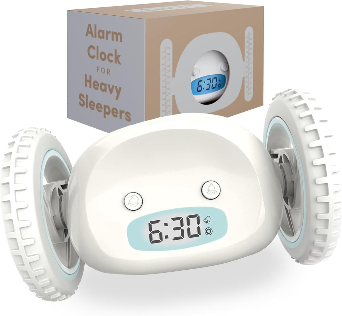 Runaway Alarm Clock on Wheels Extra Heavy Sleeper Rolling Jumping