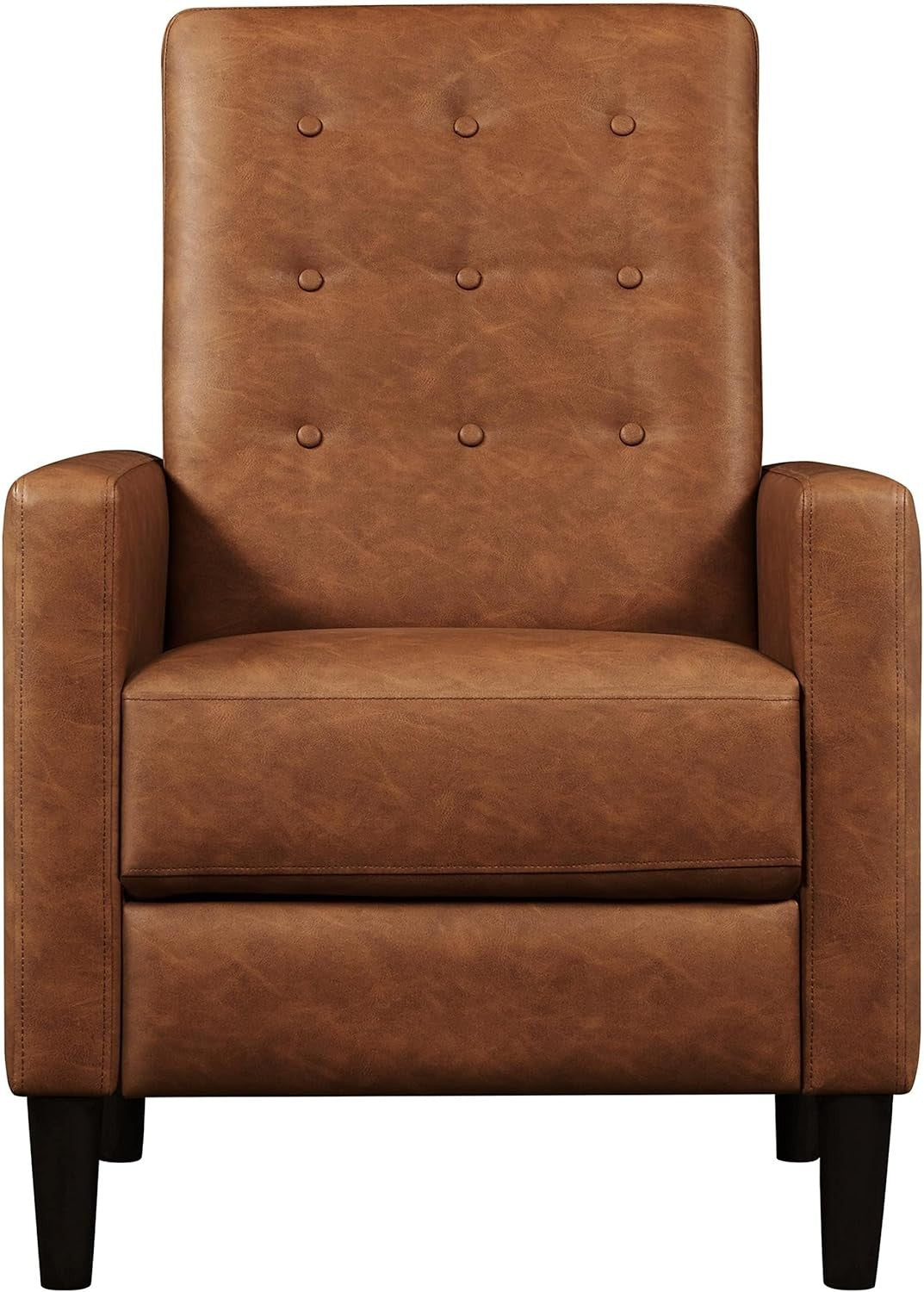 BrownFaux Leather Recliner Chair Sofa Adjustable Footrest Padded Seat