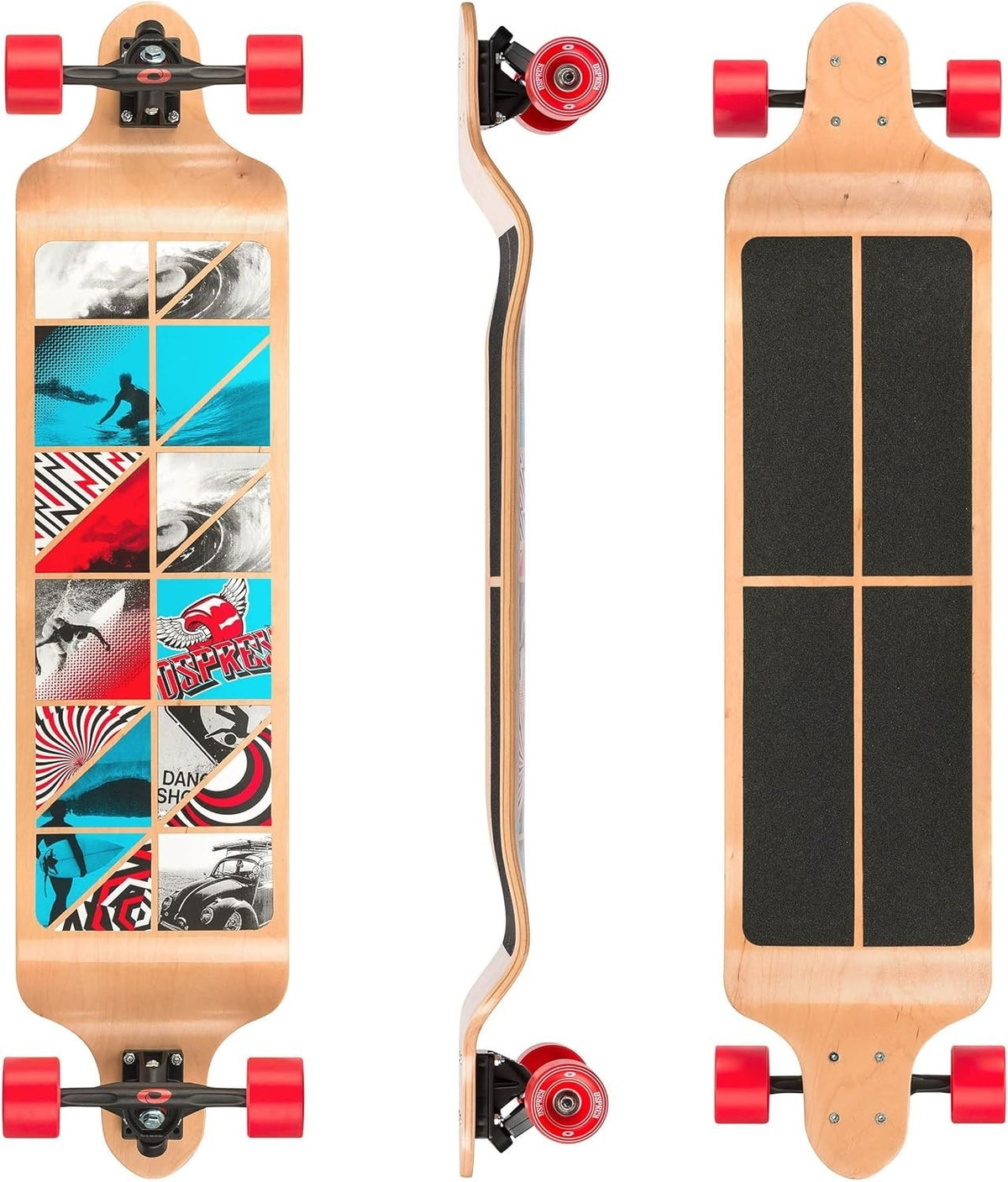 41" Drop Down Maple Longboard Cruiser Twin Tip ABEC 9 69mm Wheels