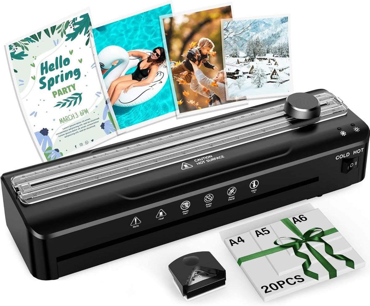 A4 4 in 1 Laminator Hot Cold Fast 90s Anti Jam + Pouches