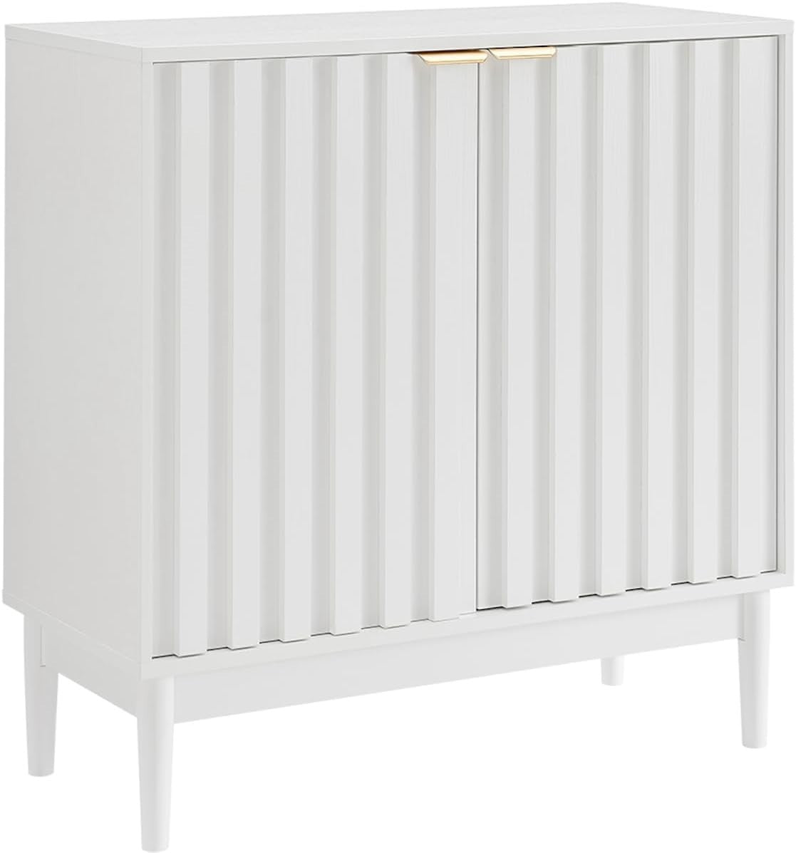 Fluted Sideboard Cabinet 2 Doors Adjustable Shelf Storage Modern Console