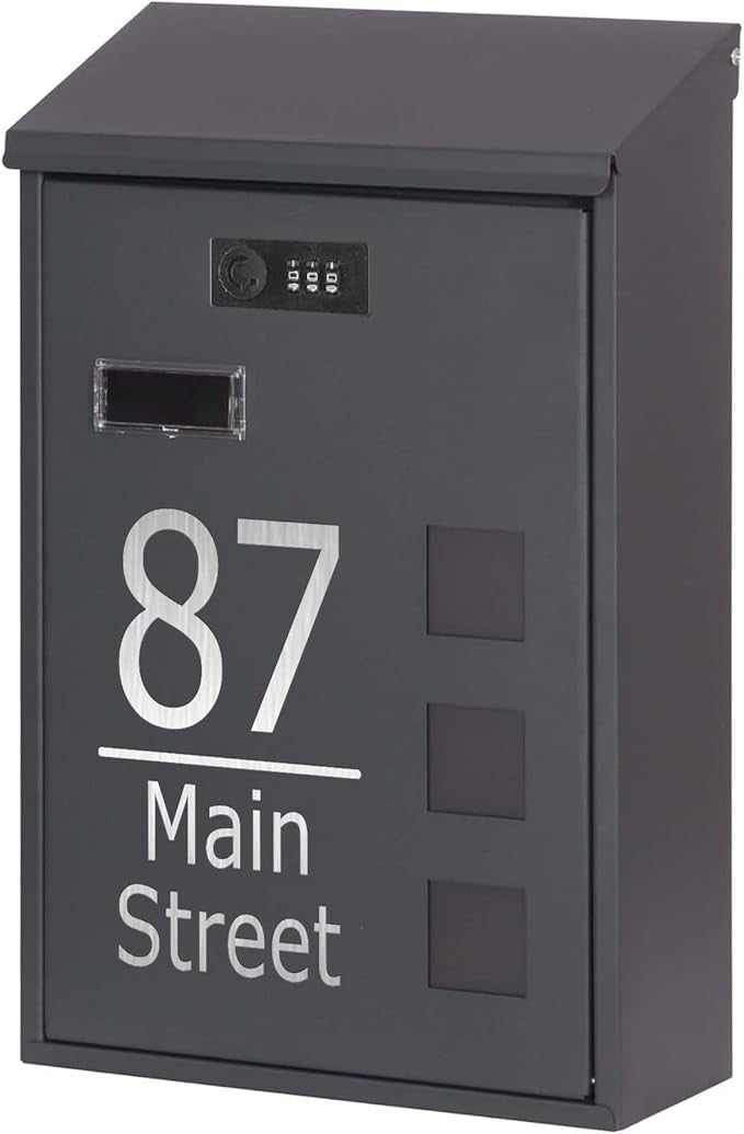 Wall Mounted Lockable Post Box Waterproof Steel Mailbox Secure & Stylish Design
