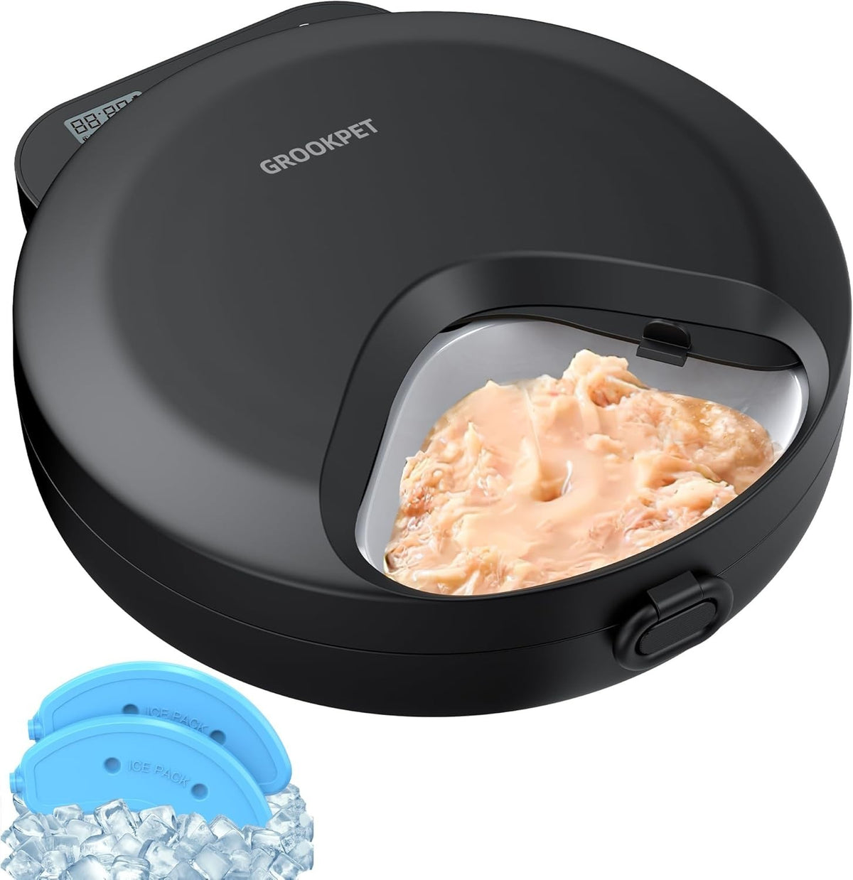 Automatic Wet Food Pet Feeder Timer Ice Pack Cordless 4 Meal Feeder