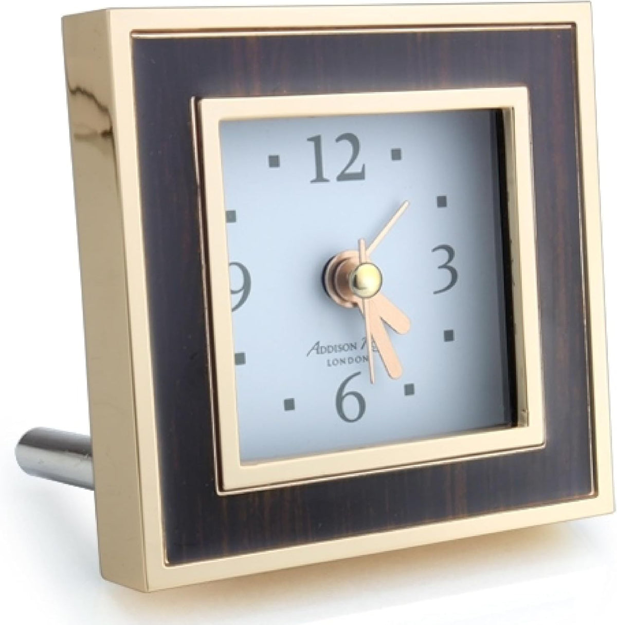 Brown Silent Sweep Alarm Clock Square Analogue Bedside Home Decor
