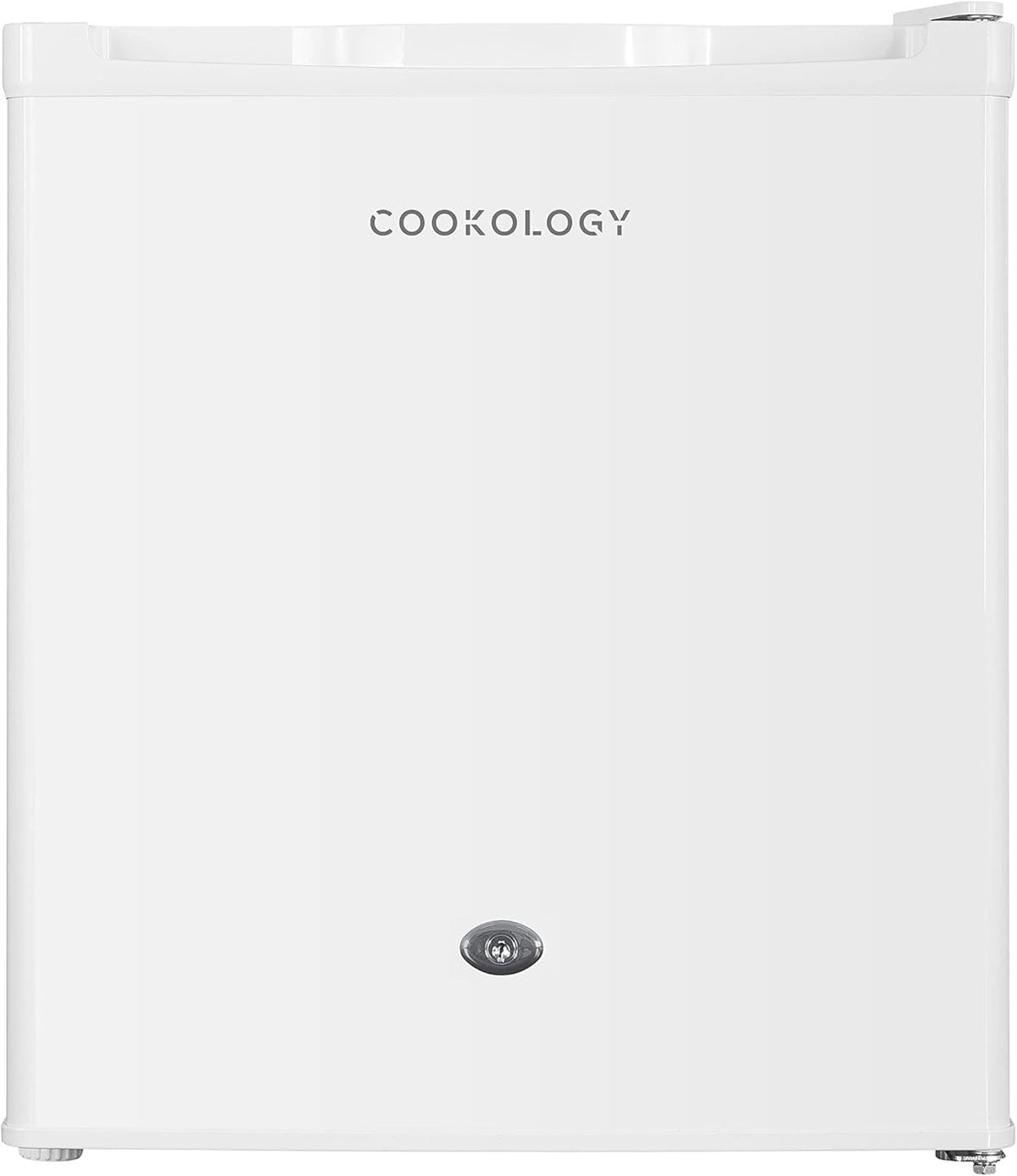 42L Mini Fridge Countertop Compact Lockable Reversible Door White