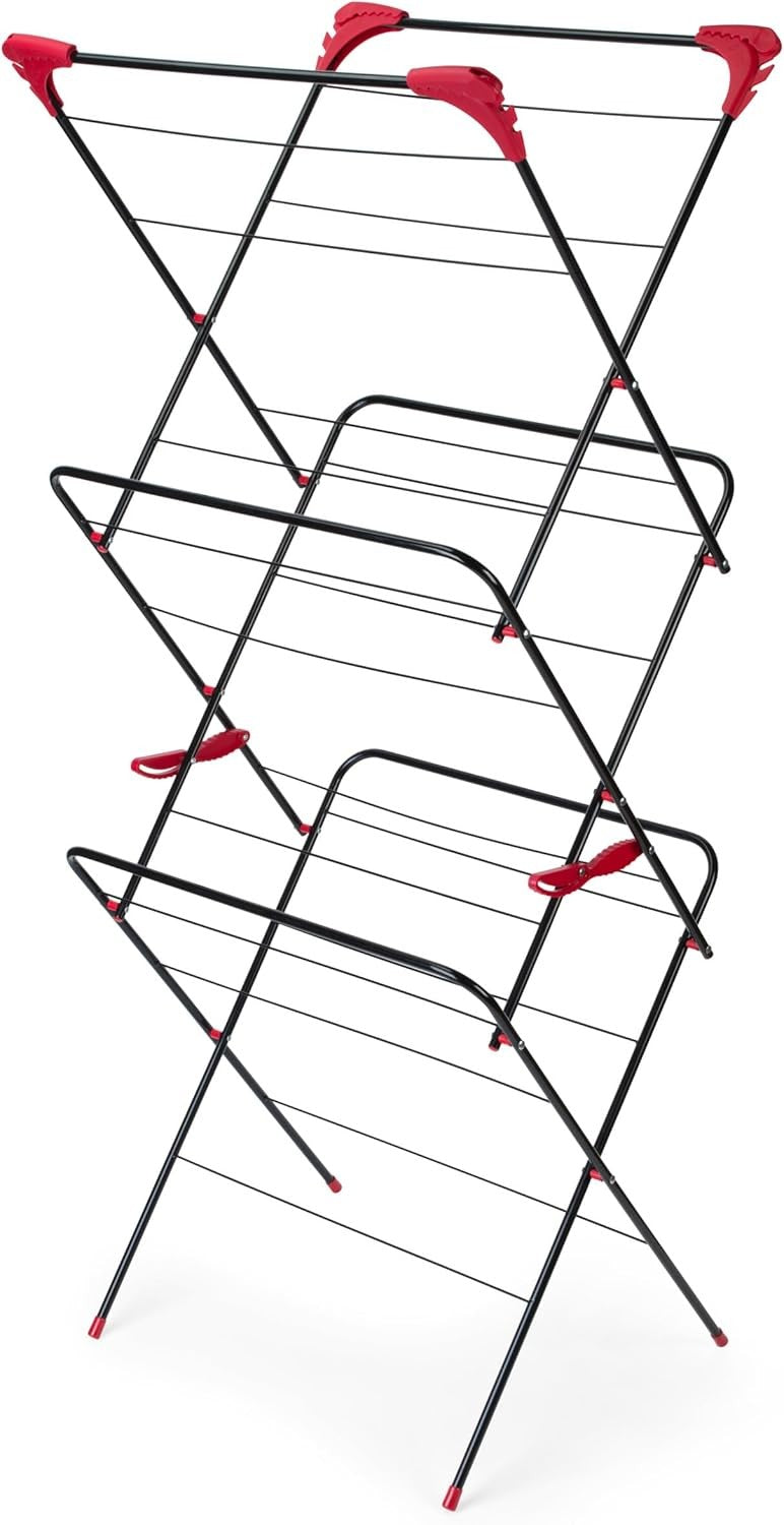3 Tier Clothes Airer Indoor Folding Laundry Drying Rack 15m Space Non Slip Feet