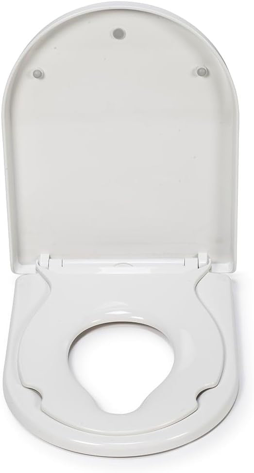 White D-Shape Family Toilet Seat Soft Close Magnetic Child Seat Antibacterial
