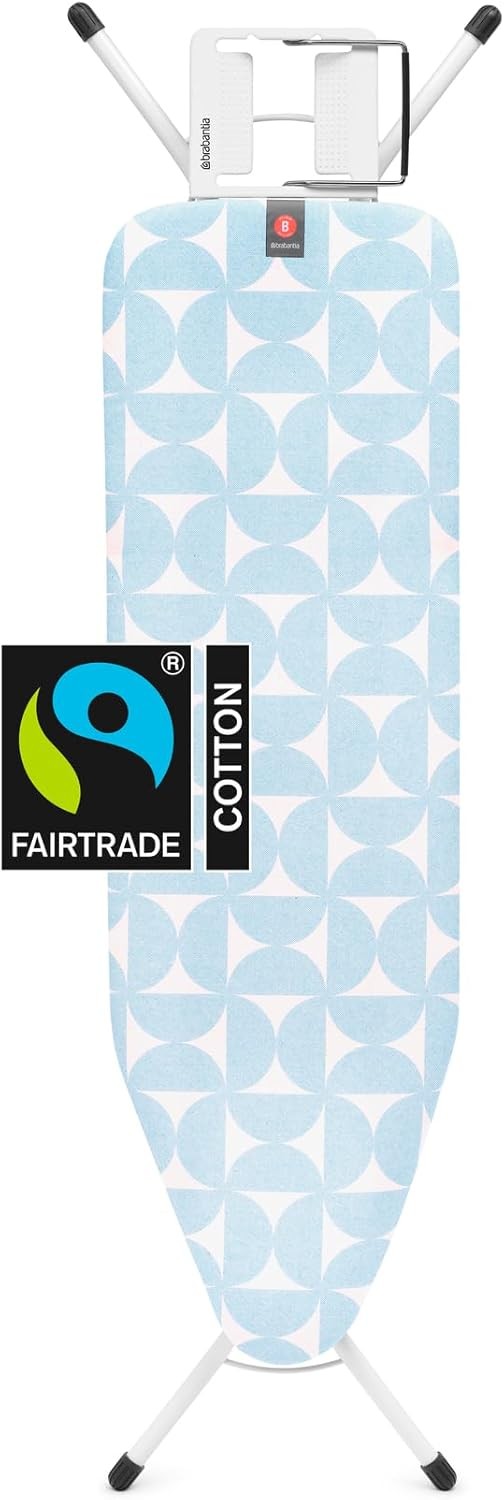 Medium Ironing Board 124x38cm Adjustable Height Steam Iron Rest Foldable