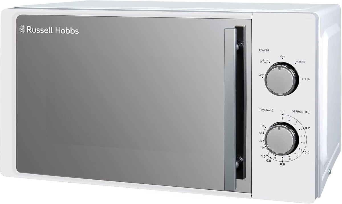 20L 800W White Solo Microwave Manual Timer Defrost Easy Clean