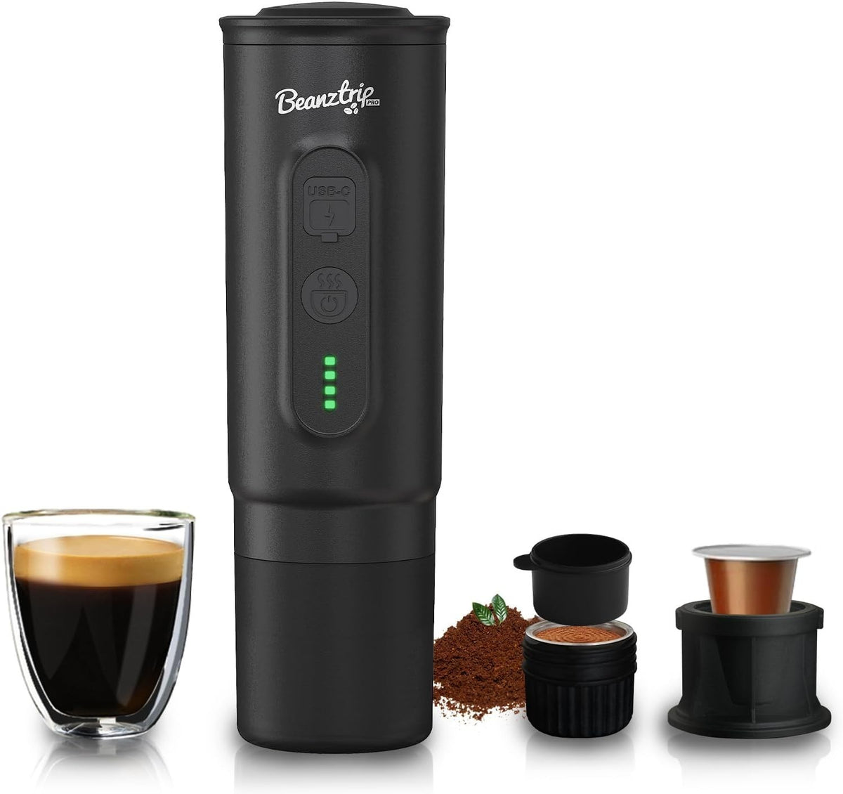 20-Bar Portable Espresso Maker USB-C | Self-Heating Travel Coffee Machine