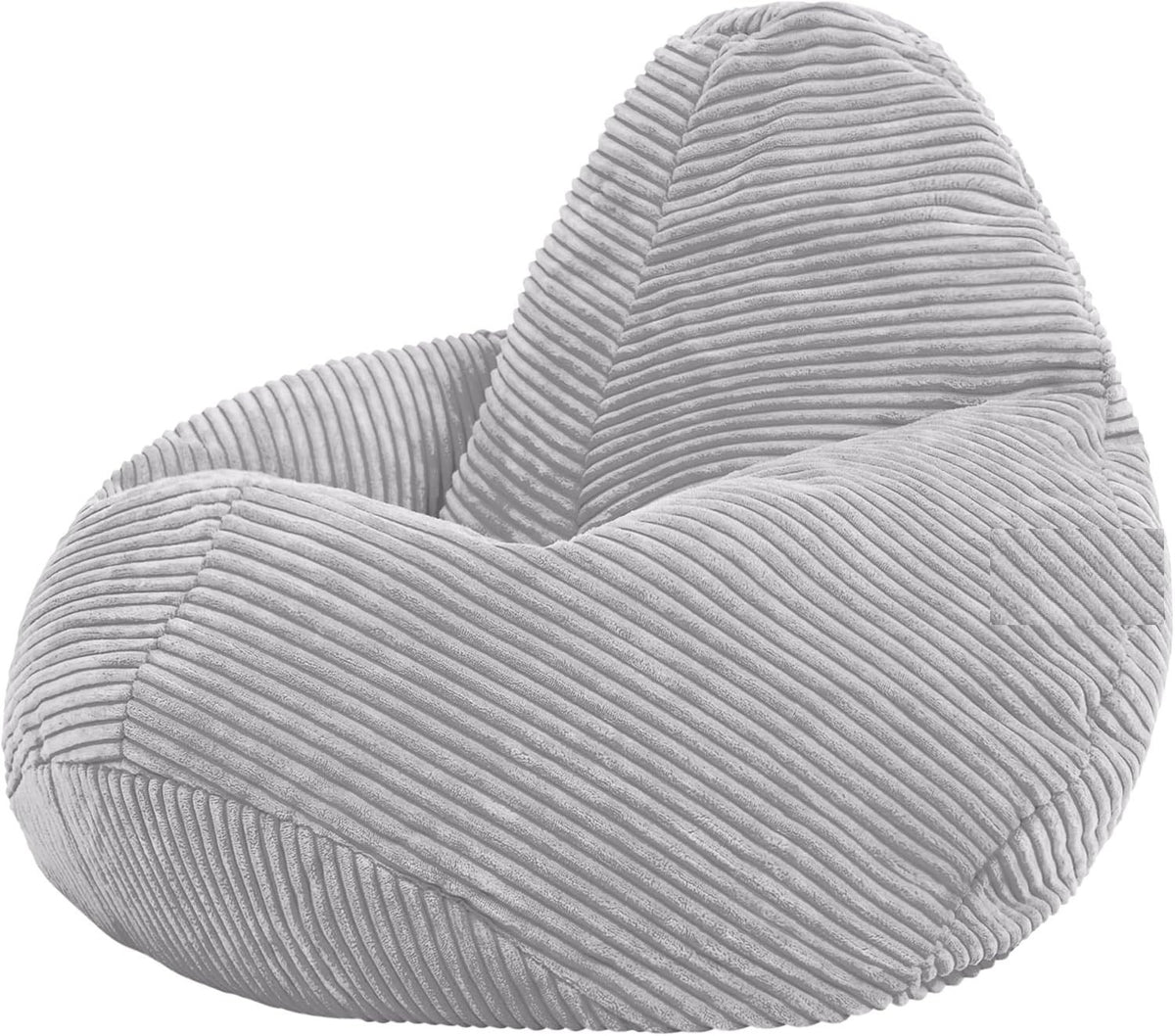 Grey Kids Bean Bag Chair Soft Cord Recliner Seat for Bedroom Lounge Playroom