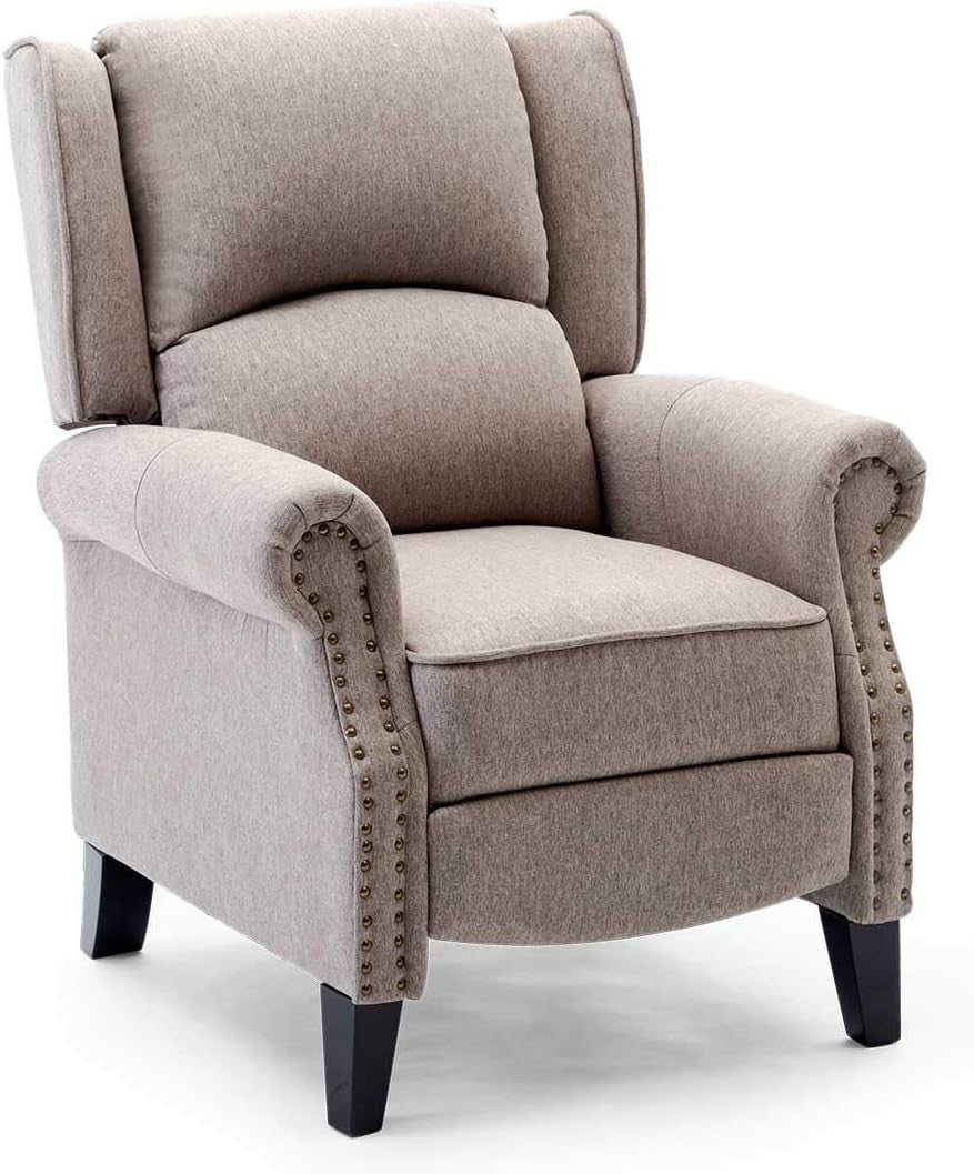 Fabric Recliner Armchair Sofa Pushback Chair Modern Lounge Seating