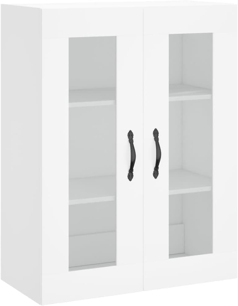 White Wall-Mounted Storage Cabinet with 3 Doors & Versatile Space Saver