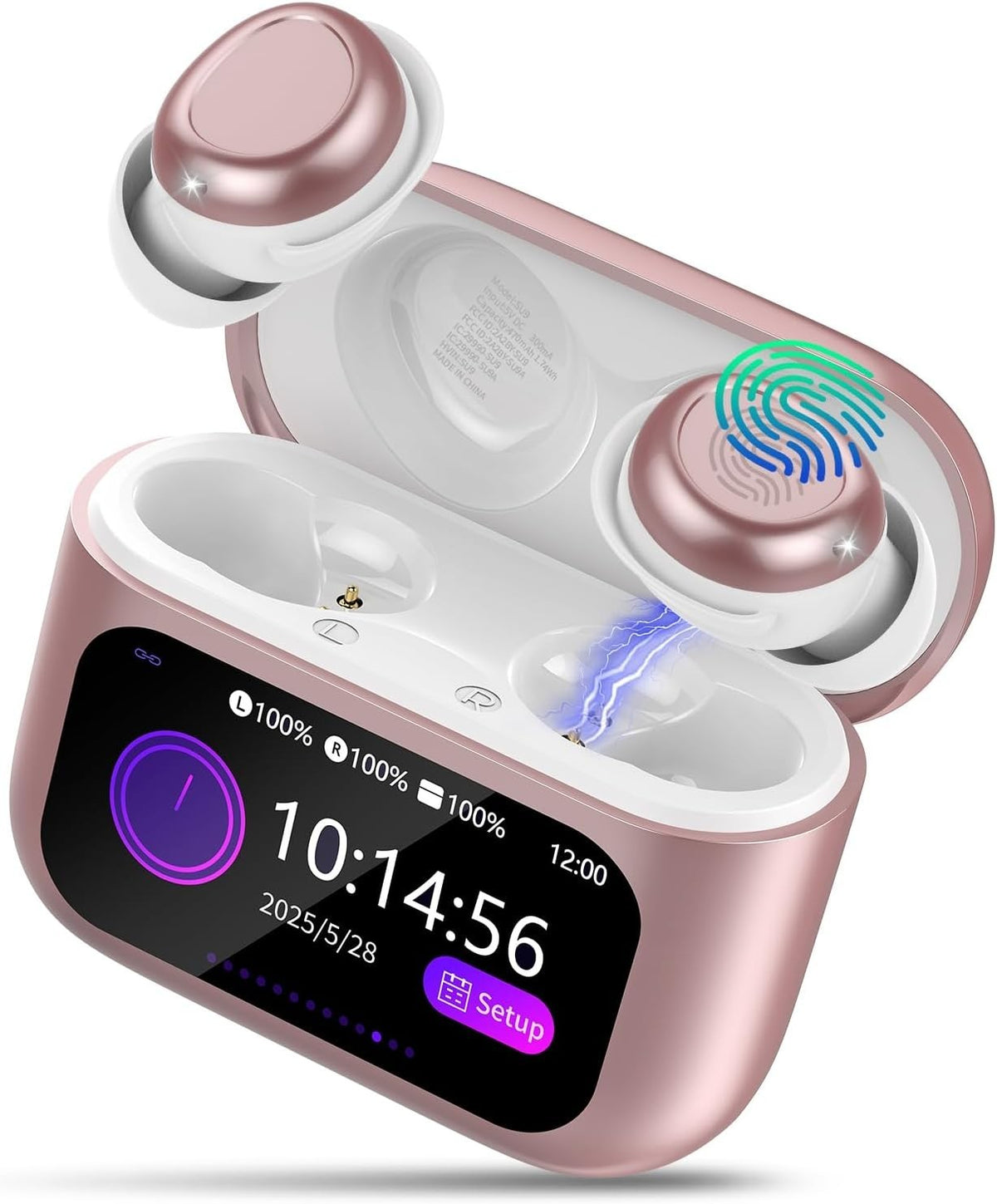 Wireless Bluetooth 5.4 Sleep Earbuds HiFi Stereo 48H IP7 Waterproof Rose