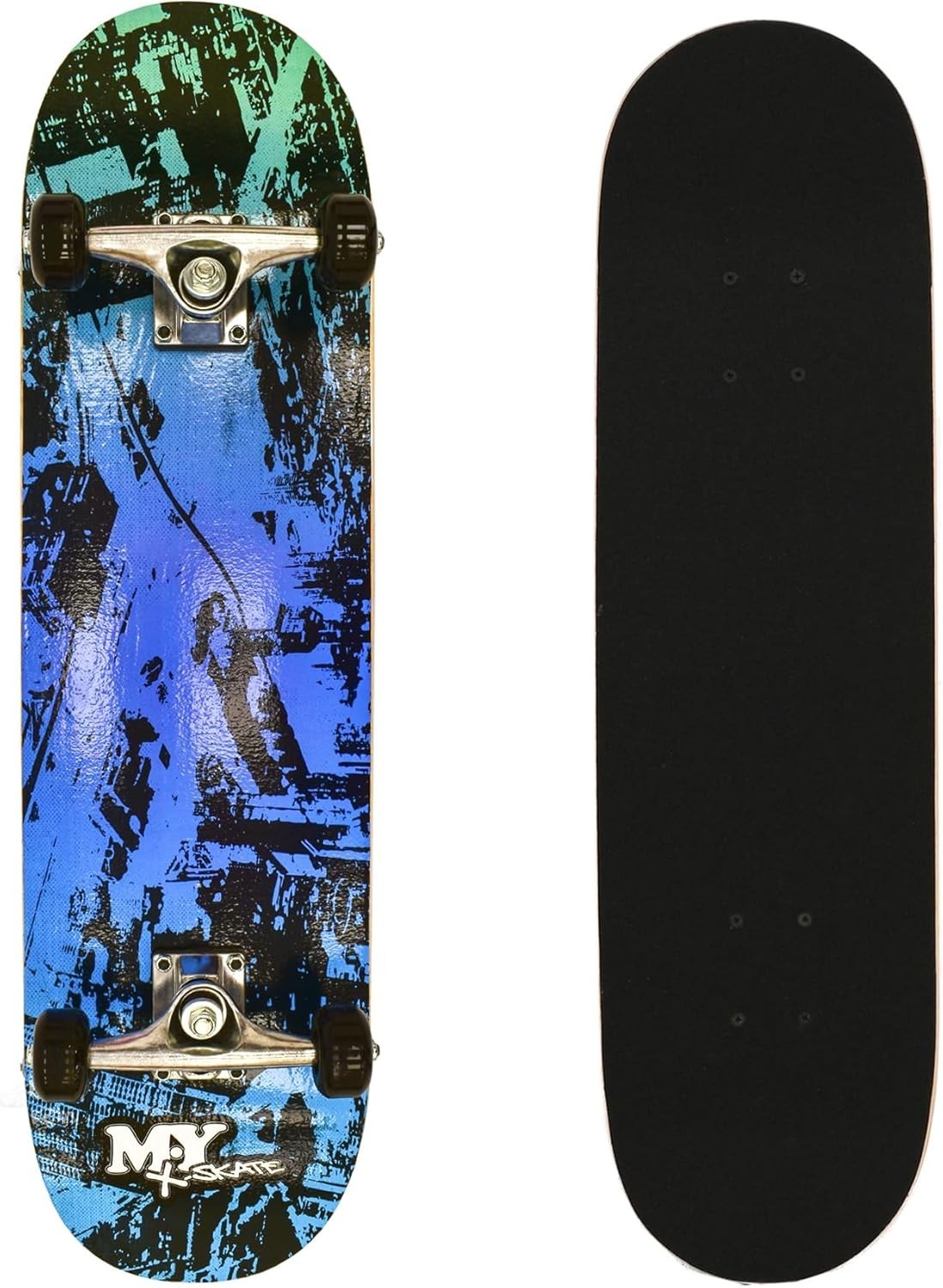 Beginner Skateboard Double Kick 7 Ply Wood 31" Trick Deck ABEC-7 Wheels Adult