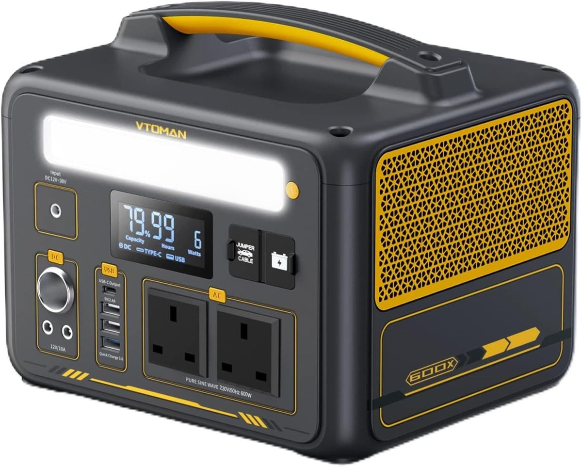 Portable Power Station 600W Solar Generator 299Wh USB-C AC RV Camping