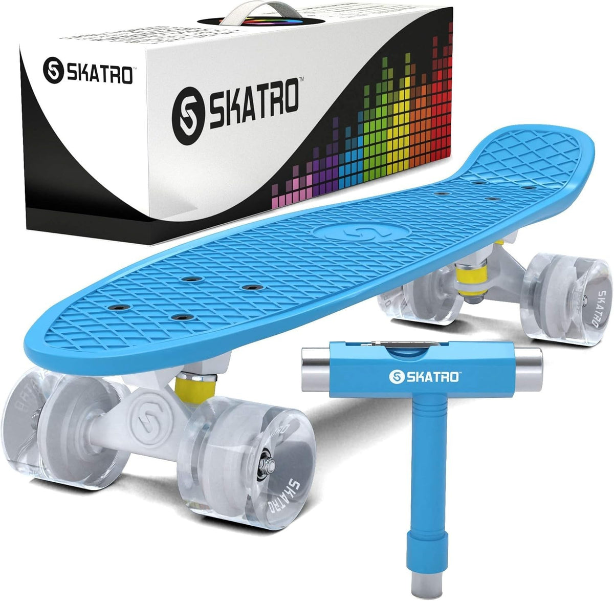 22" Mini Cruiser Skateboard Arctic Glacier Plastic Aluminum Complete