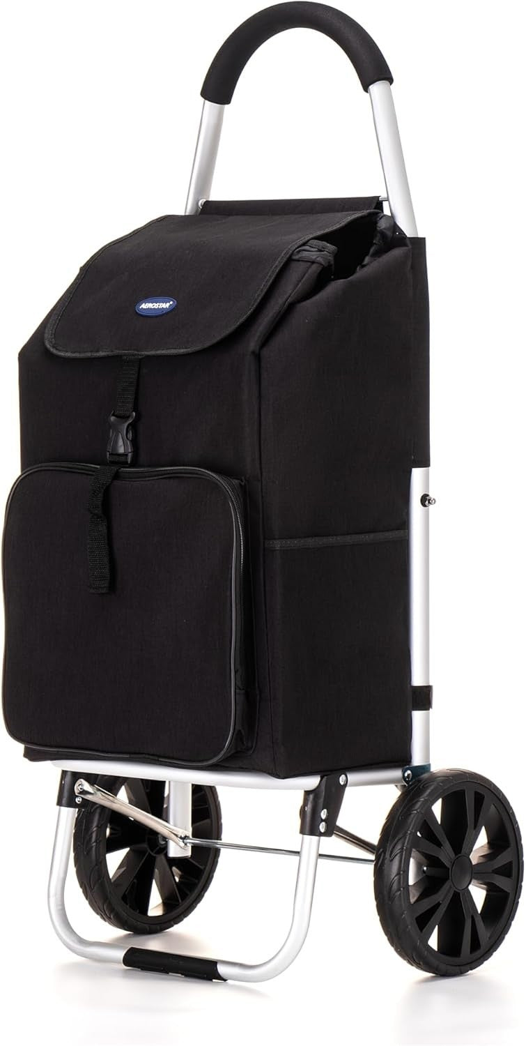 64L Lightweight Shopping Trolley with Wheels Heavy Duty Collapsible Cart