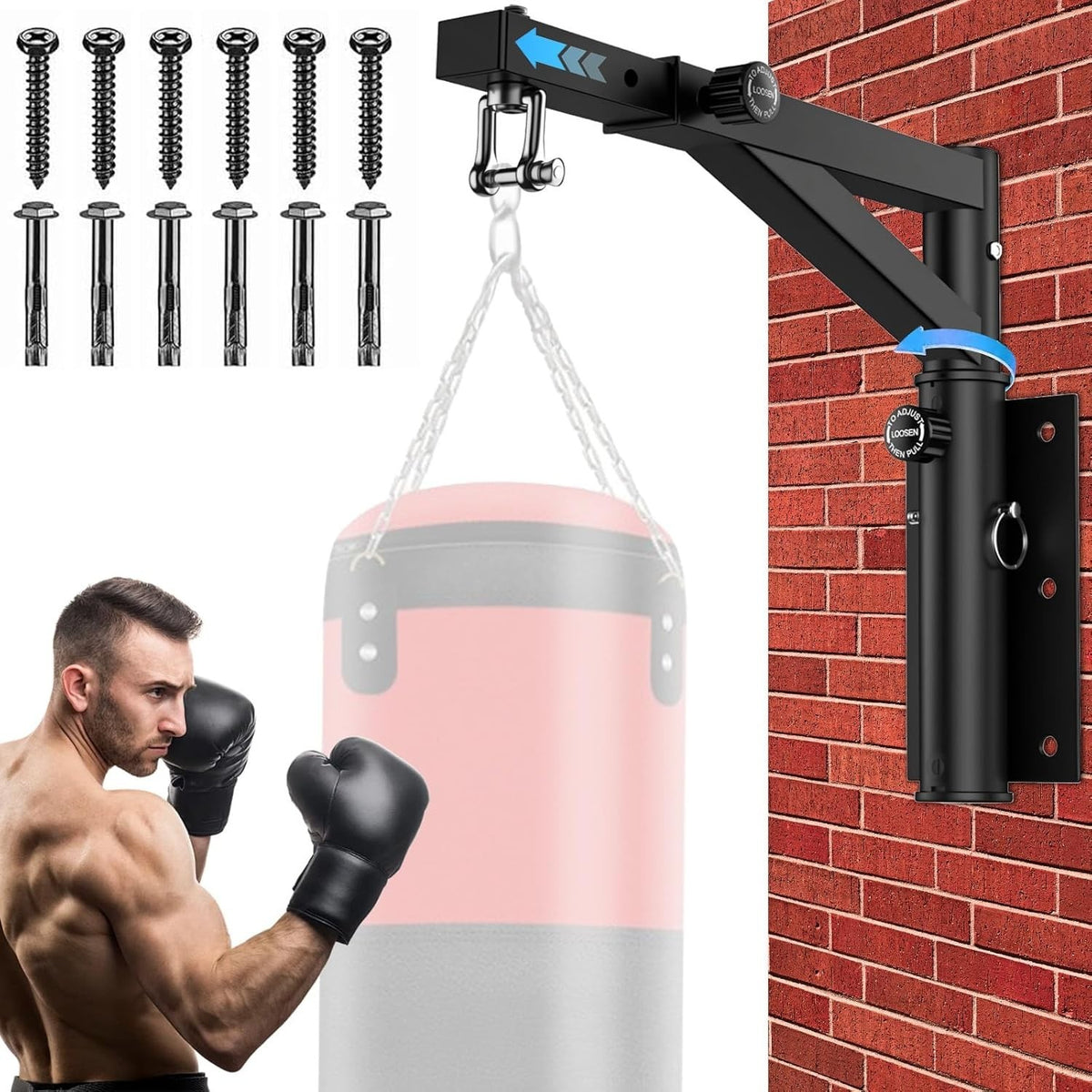 Adjustable Punch Bag Wall Bracket 360° Silent Heavy Duty Mount