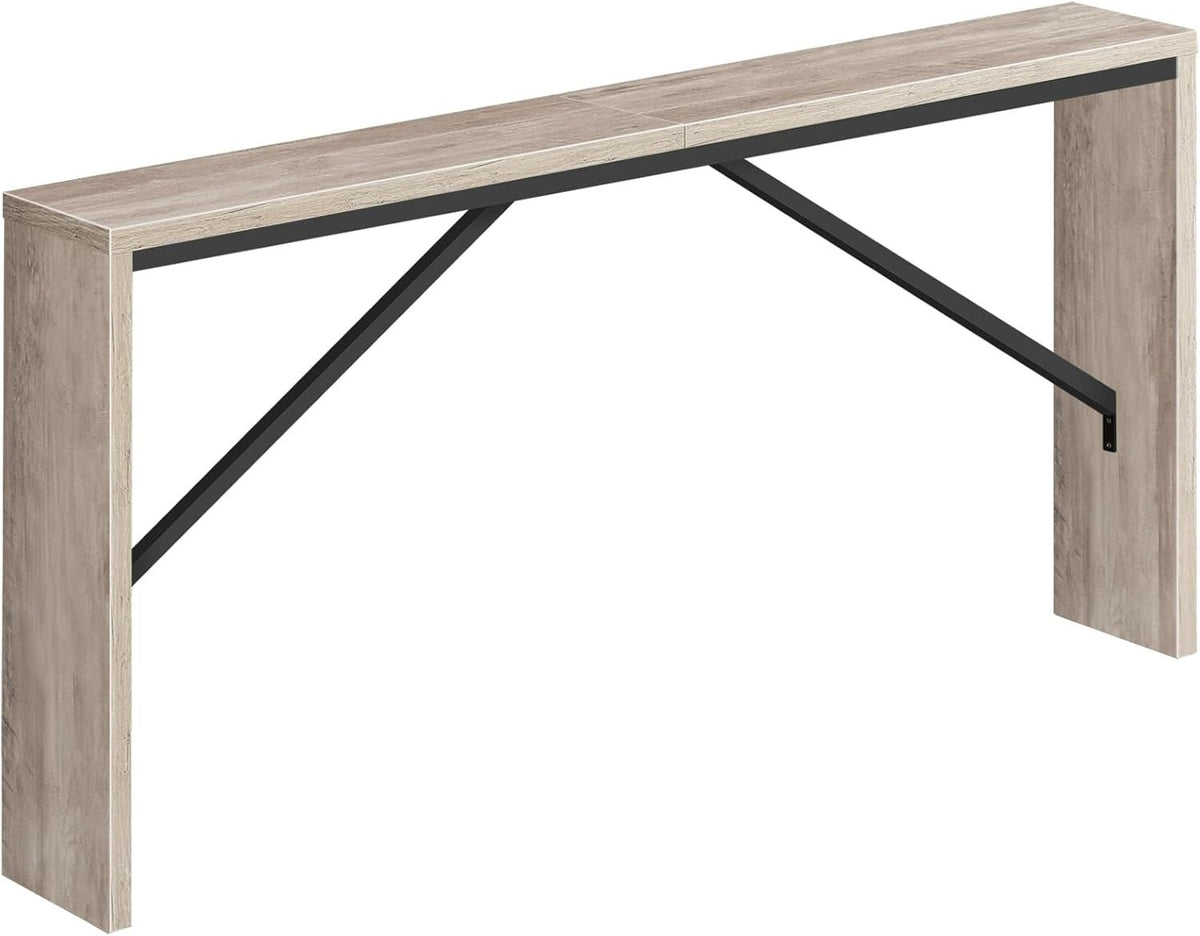 Industrial Console Table 62.2" Long with Metal Frame & Storage for Entryway