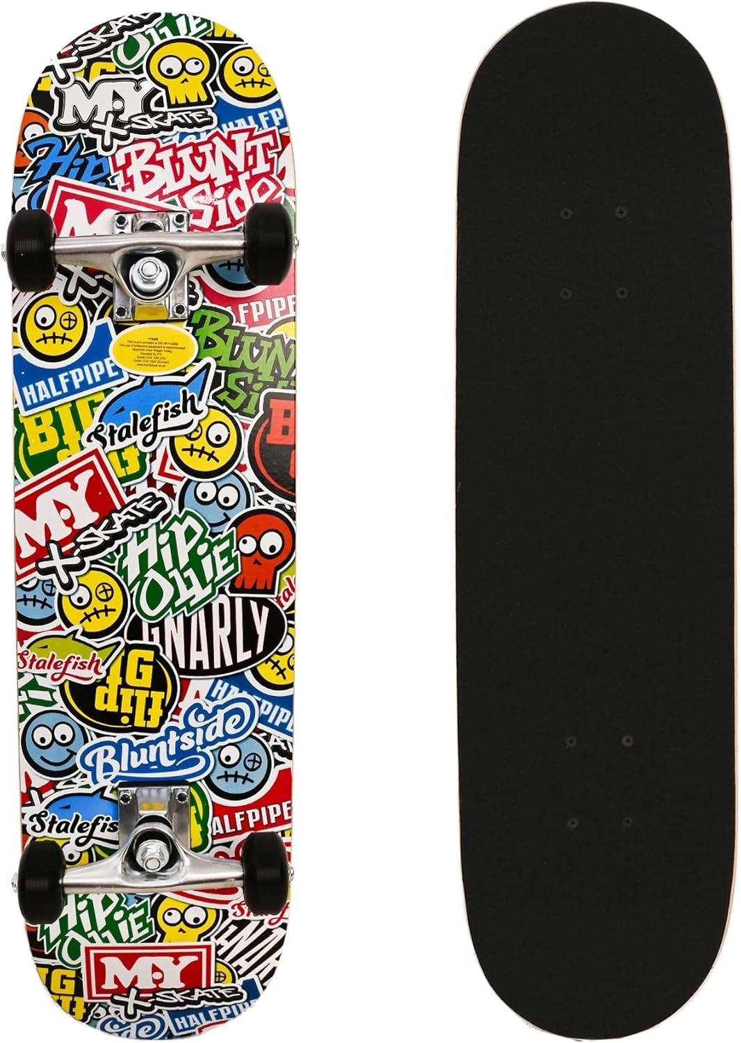 31" Beginner Skateboard Double Kick 7 Ply Maple Deck ABEC-7 Kids Teens Adults